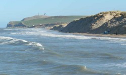 La mer rognant les dunes.